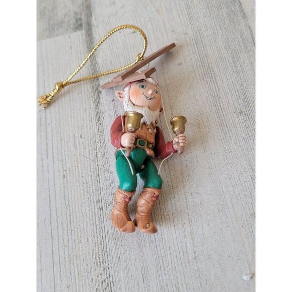 Hallmark 1992 Elfin marionette ornament Xmas puppet elf - Picture 1 of 7